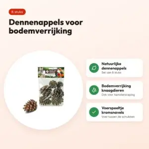 Back Zoo Nature dennenappels 6 stuks – bodemverrijking knaagdieren – voordelen