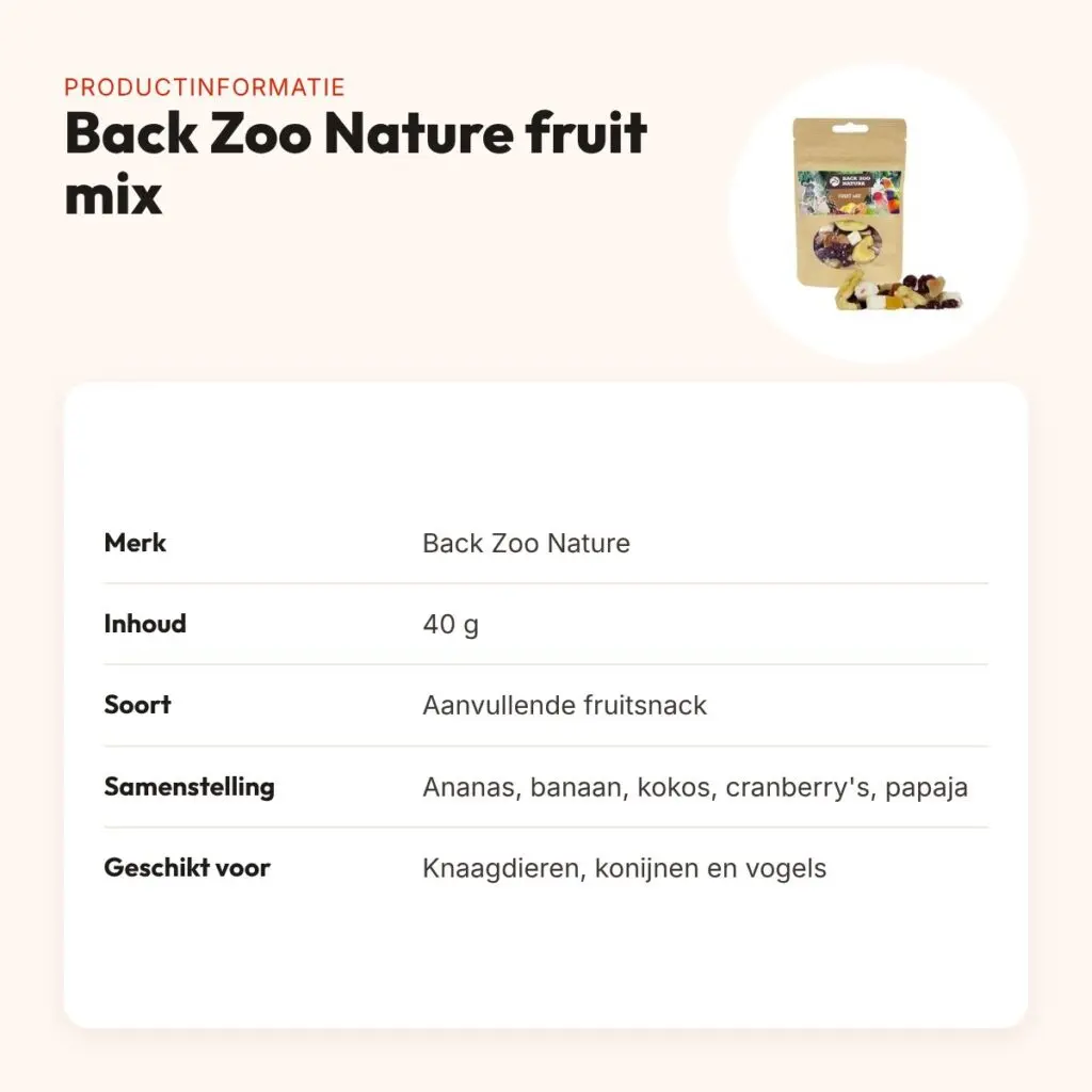 Back Zoo Nature fruit mix 40 g – gedroogd fruit – productinformatie