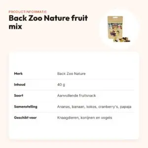 Back Zoo Nature fruit mix 40 g – gedroogd fruit – productinformatie