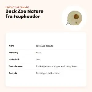 Back Zoo Nature fruitcuphouder basic met schroef 5 cm – hout – productinformatie