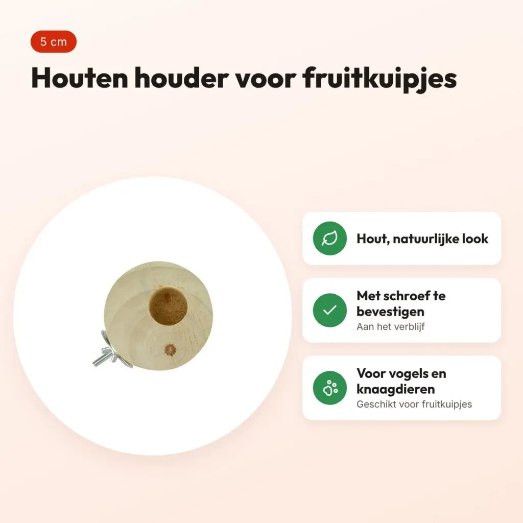 Back Zoo Nature fruitcuphouder basic met schroef 5 cm – hout – voordelen