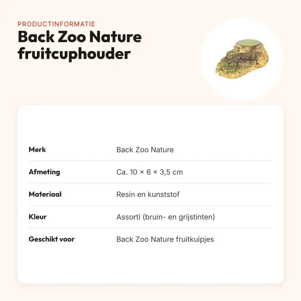 Back Zoo Nature fruitcuphouder stone-look 10 x 6 x 3,5 cm – assorti – productinformatie