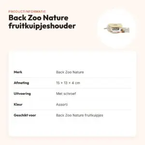 Back Zoo Nature fruitkuipjeshouder met schroef 15 x 13 x 4 cm – assorti – productinformatie