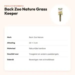 Back Zoo Nature Grass Keeper 20 x 3 cm – bamboe voederhouder – productinformatie