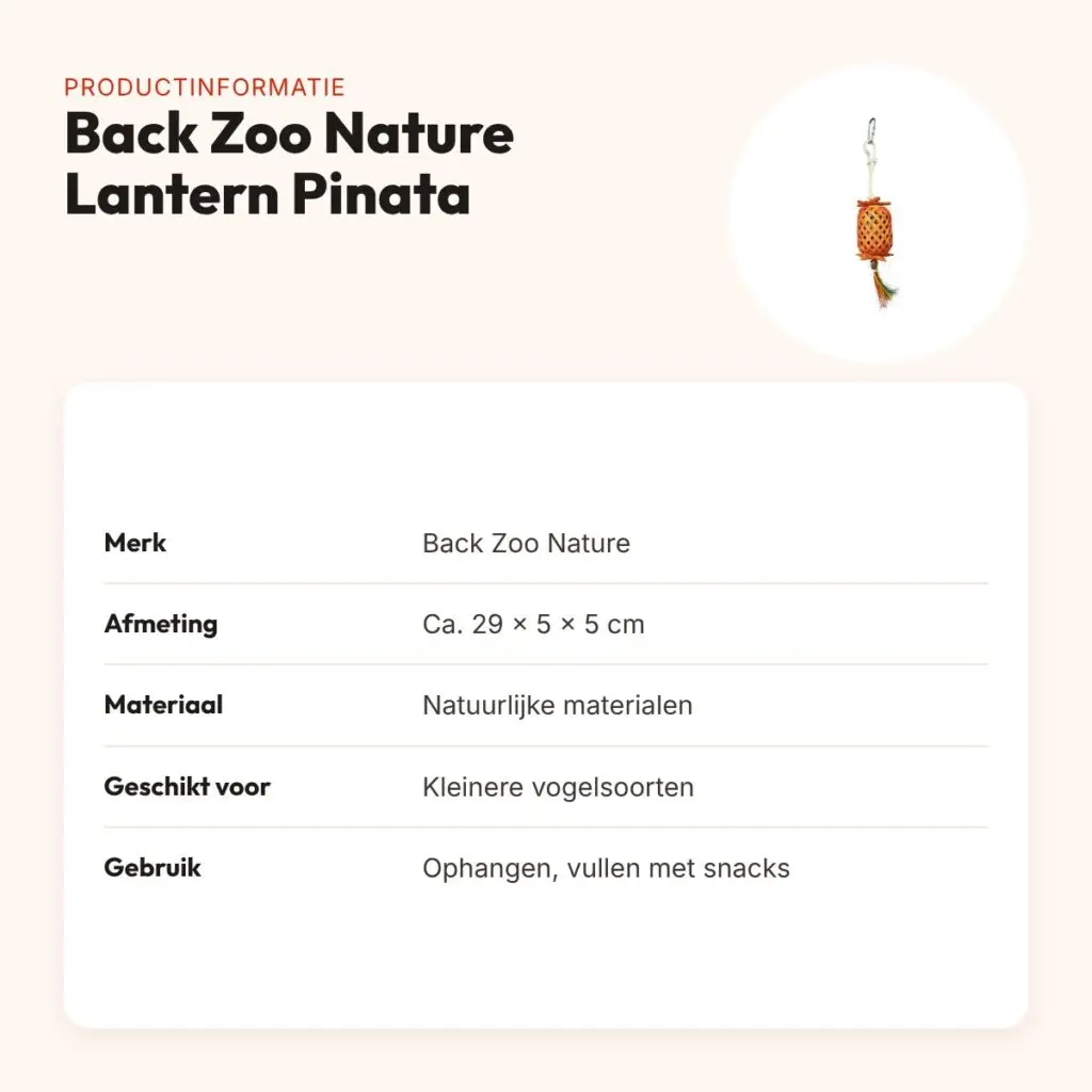 Back Zoo Nature Lantern Pinata 29 x 5 x 5 cm – kleurrijk foerageerspeeltje – productinformatie