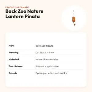 Back Zoo Nature Lantern Pinata 29 x 5 x 5 cm – kleurrijk foerageerspeeltje – productinformatie