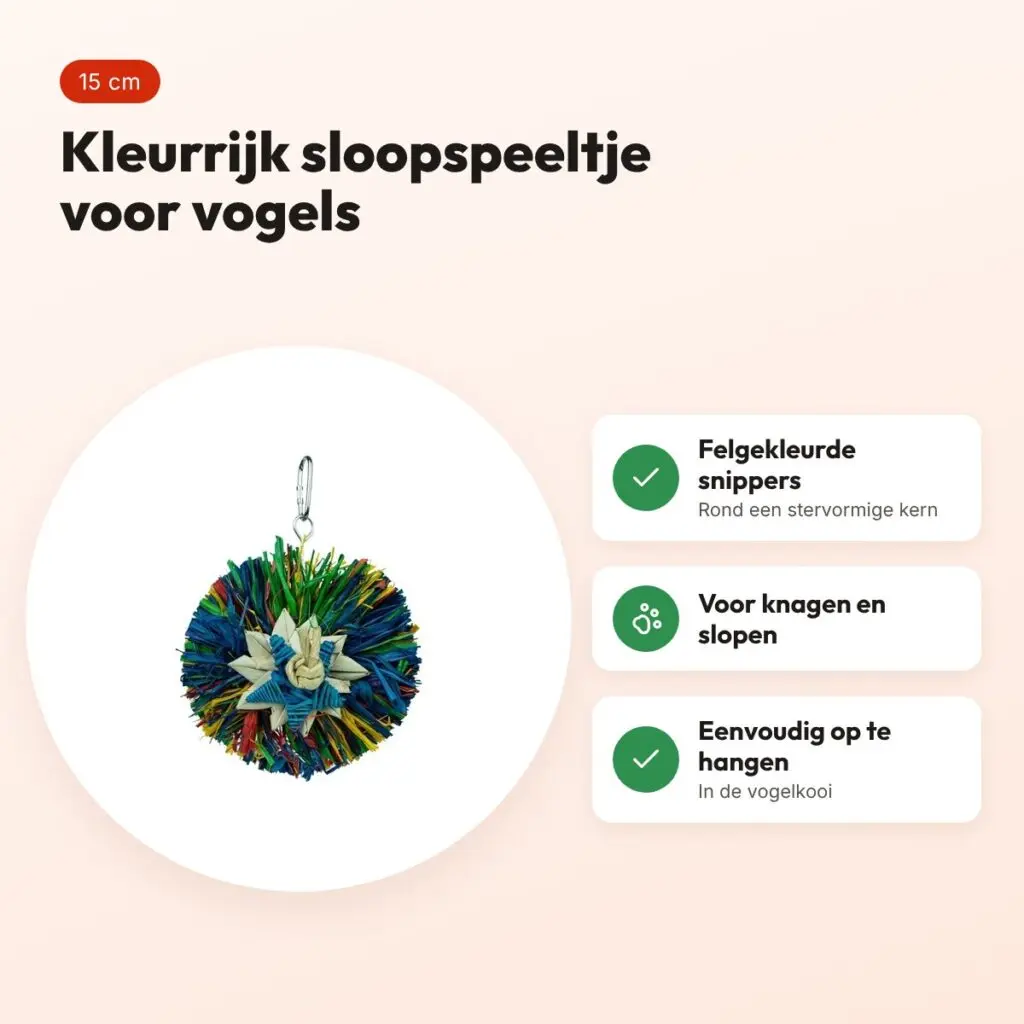 Back Zoo Nature Rainbow Star 15 cm – kleurrijk sloopspeeltje voor vogels – voordelen