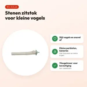 Back Zoo Nature Super Stone Perch 18 x 2,5 cm – zitstok voor kleine vogels – voordelen