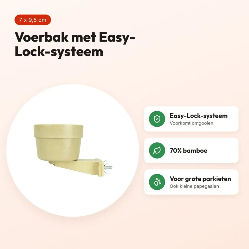 Back Zoo Nature voerbak Easy-Lock 7 x 9,5 cm – grote parkieten – voordelen
