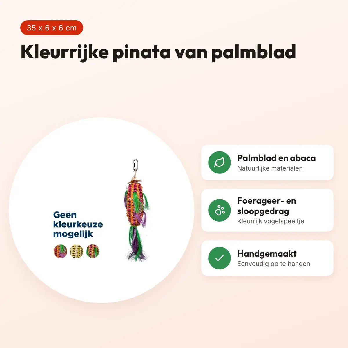 Back Zoo Nature vogelspeeltje Melon Pinata 35 x 6 x 6 cm – voordelen