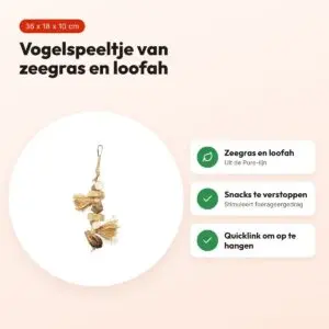 Back Zoo Nature vogelspeeltje Snack Stack 36 x 18 x 10 cm – zeegras – voordelen