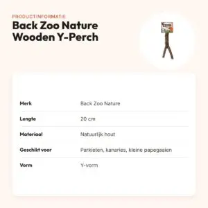 Back Zoo Nature Wooden Y-Perch 20 cm – natuurlijke zitstok – productinformatie