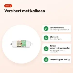 Barfmenu hert premium hondenvoer 1000 g – glutenvrij – voordelen