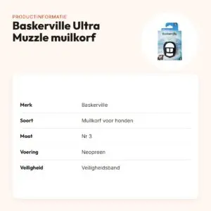 Baskerville Ultra Muzzle muilkorf nr 3 – neopreen gevoerd – productinformatie