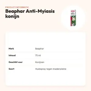 Beaphar Anti-Myiasis tegen madenziekte bij konijnen 75 ml – huidspray – productinformatie
