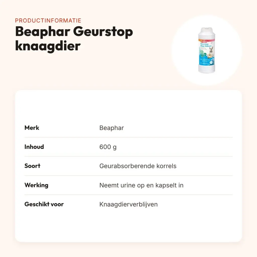 Beaphar Geurstop knaagdier 600 g – geurabsorberende korrels – productinformatie