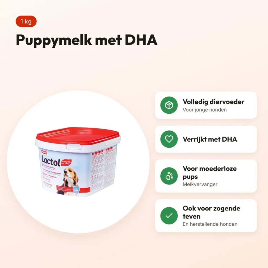 Beaphar Lactol puppymelk 1 kg – met DHA, voor moederloze pups – voordelen