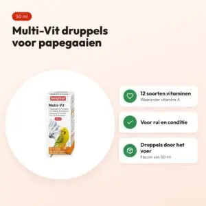 Beaphar Multi-Vit papegaaien en grote parkieten 50 ml – druppels – voordelen