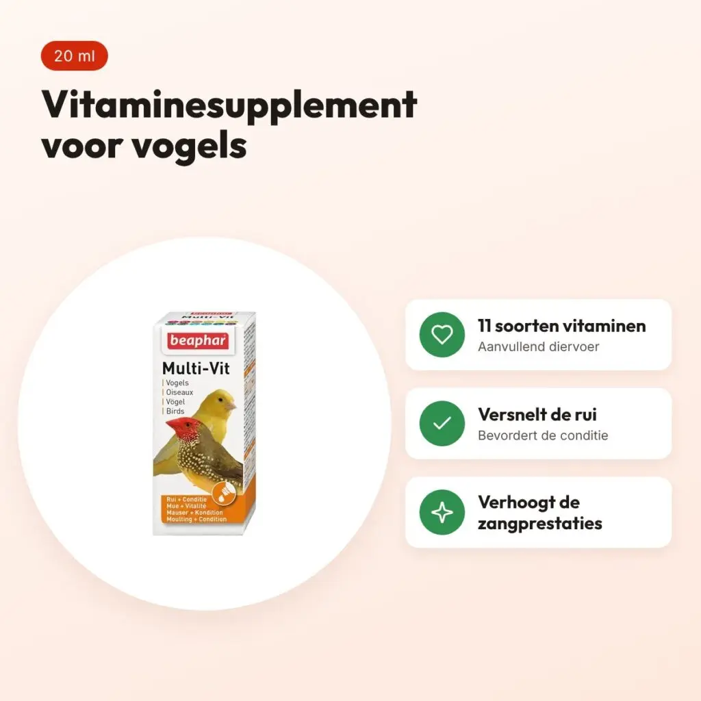 Beaphar Multi-Vit vogels 20 ml – vitaminesupplement voor vogels – voordelen