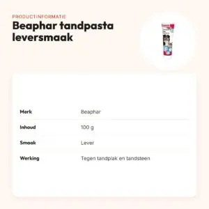 Beaphar tandpasta leversmaak 100 g – frisse adem voor honden – productinformatie