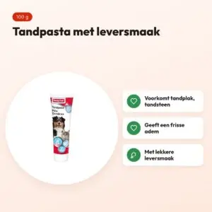 Beaphar tandpasta leversmaak 100 g – frisse adem voor honden – voordelen