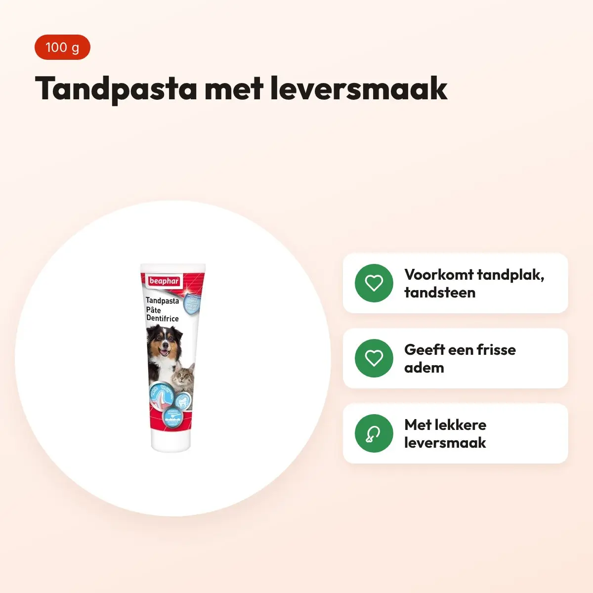 Beaphar tandpasta leversmaak 100 g – frisse adem voor honden – voordelen