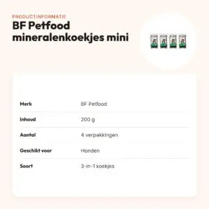 BF Petfood 3-in-1 mineralenkoekjes mini hond 200 g – multipack 4 stuks – productinformatie
