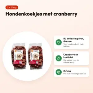 BF Petfood hondenkoekjes 3-in-1 cranberry 500 g – multipack 2 stuks – voordelen