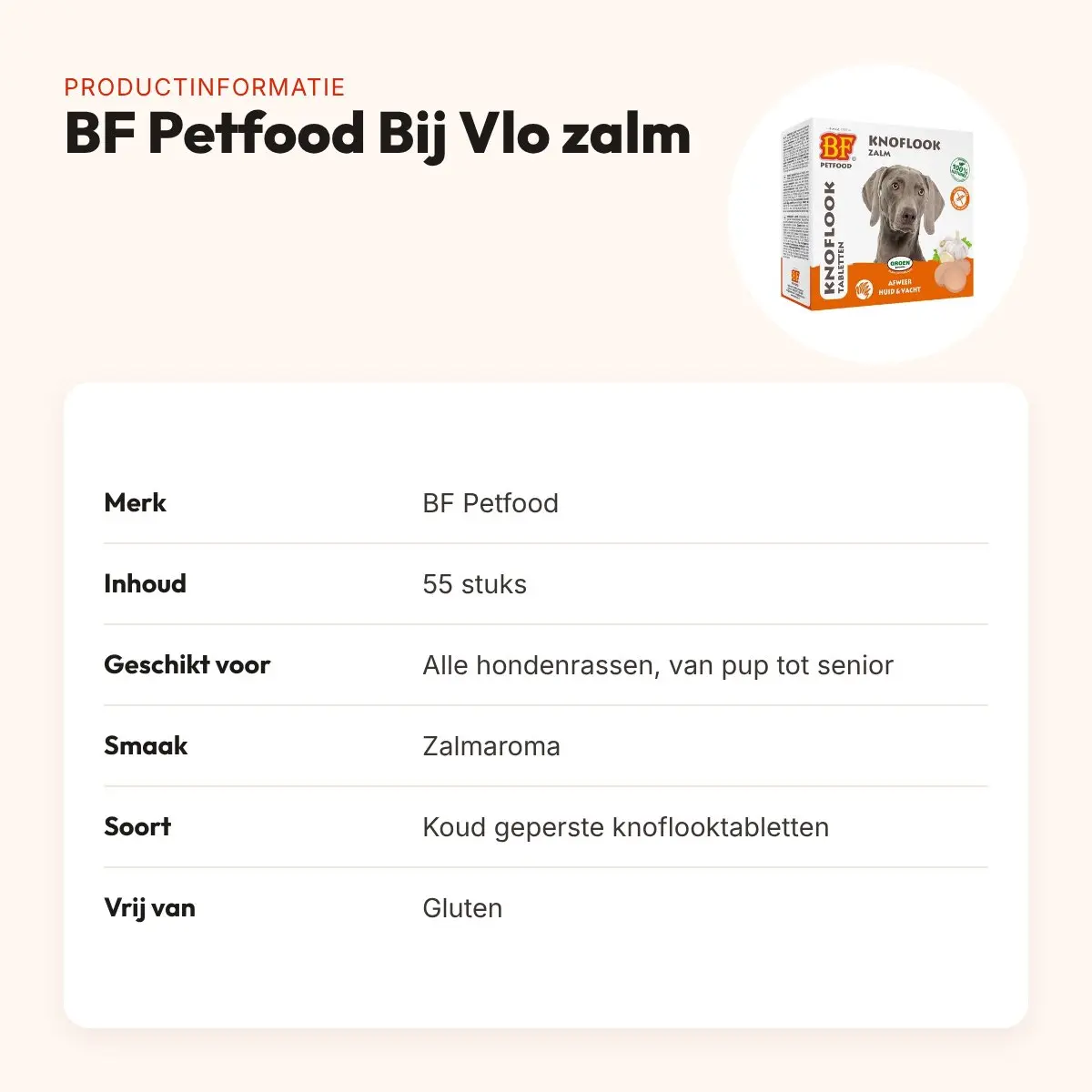 BF Petfood hondensnoepjes Bij Vlo zalm 55 stuks – glutenvrij – productinformatie