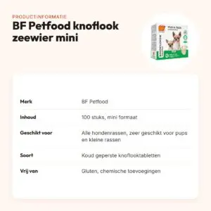 BF Petfood hondensnoepjes knoflook zeewier Mini 100 stuks – productinformatie