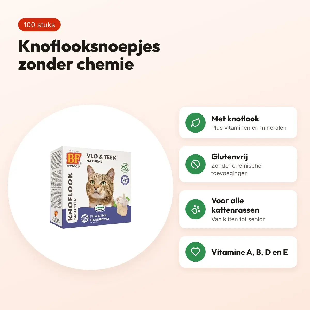 BF Petfood kattensnoepjes knoflook naturel 100 stuks – glutenvrij – voordelen