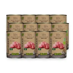 BF Petfood Organic hondenvoer 100% rund 12 x 400 g – biologisch blik
