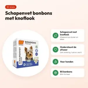 BF Petfood schapenvet bonbons Mini knoflook 80 stuks – voor honden – voordelen