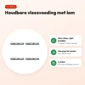 BF Petfood vleesvoeding hond lam 800 g – multipack 4 stuks – voordelen