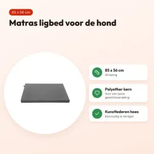 Bia Bed matras ligbed grijs 85 x 56 cm – polyether kern – voordelen