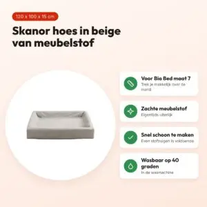 Bia Bed Skanor hoes hondenmand beige 120 x 100 x 15 cm – maat 7 – voordelen