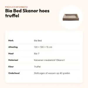 Bia Bed Skanor hoes hondenmand truffel 120 x 100 x 15 cm – maat 7 – productinformatie