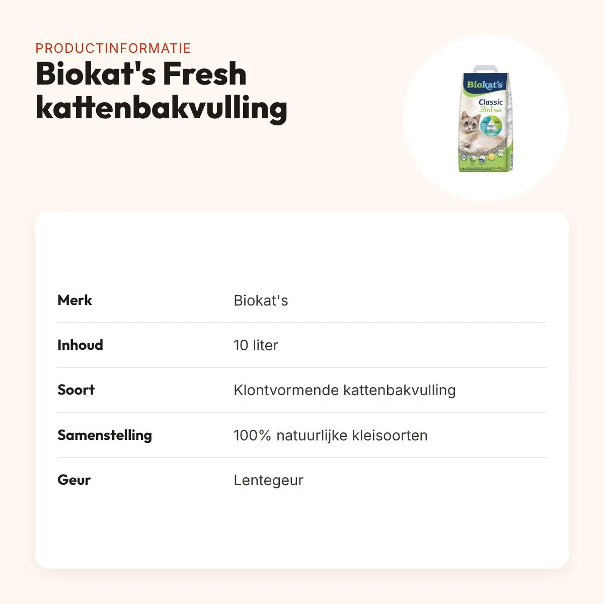 Biokat's Fresh kattenbakvulling klontvormend lentegeur 10 liter – productinformatie