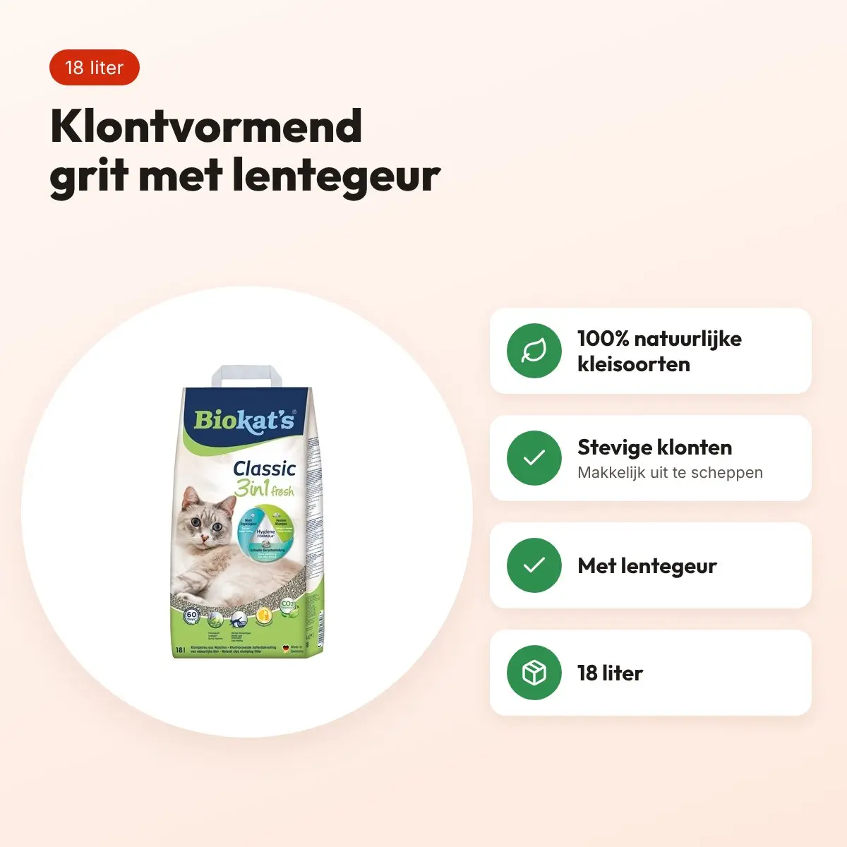 Biokat's Fresh kattenbakvulling klontvormend lentegeur 18 liter – voordelen