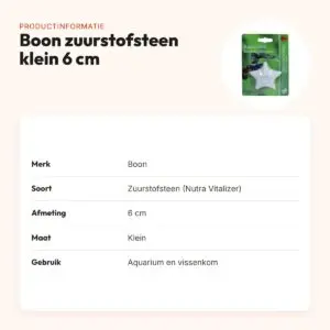Boon zuurstofsteen aquarium klein 6 cm – Nutra Vitalizer – productinformatie