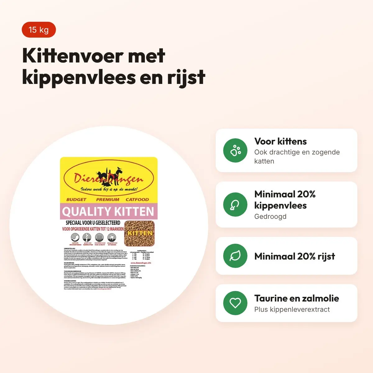 Budget Premium kittenvoer Quality Kitten 15 kg – kippenvlees – voordelen