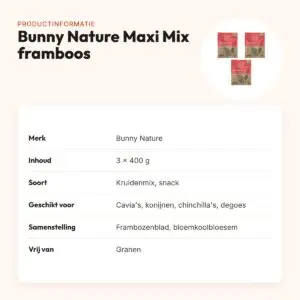 Bunny Nature Botanicals Maxi Mix frambozenblad 400 g – multipack 3 stuks – productinformatie