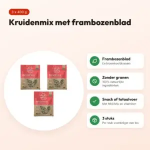 Bunny Nature Botanicals Maxi Mix frambozenblad 400 g – multipack 3 stuks – voordelen