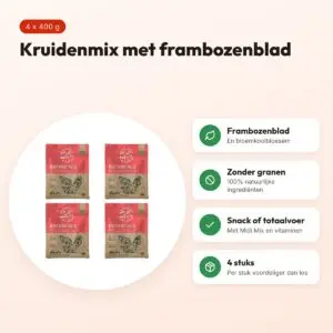 Bunny Nature Botanicals Maxi Mix frambozenblad 400 g – multipack 4 stuks – voordelen