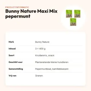 Bunny Nature Botanicals Maxi Mix pepermuntblad 400 g – multipack 3 stuks – productinformatie