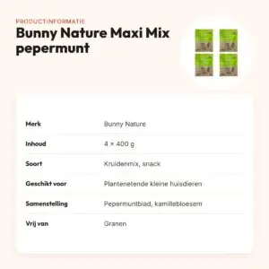 Bunny Nature Botanicals Maxi Mix pepermuntblad 400 g – multipack 4 stuks – productinformatie