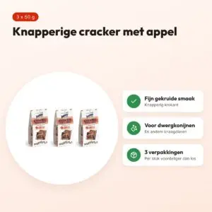 Bunny Nature Crunchy Cracker appel 50 g – multipack 3 stuks – voordelen