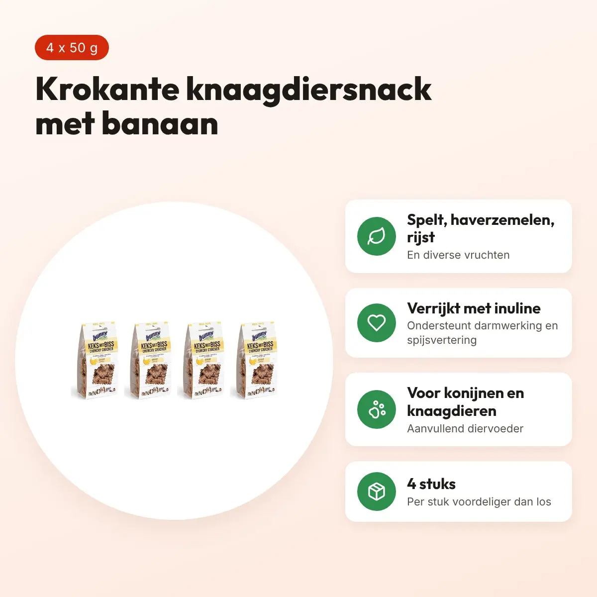 Bunny Nature Crunchy Cracker banaan 50 g – multipack 4 stuks – voordelen