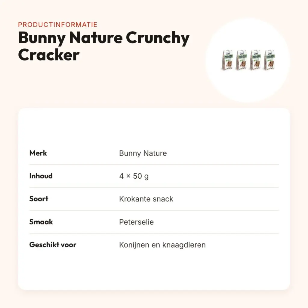 Bunny Nature Crunchy Cracker peterselie 50 g – multipack 4 stuks – productinformatie