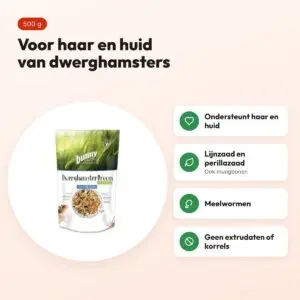 Bunny Nature Dwerghamsterdroom Expert Hair & Skin 500 g – voordelen